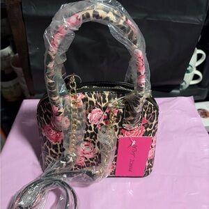 Betsey Johnson Pink Floral Leopard Mini Bag
